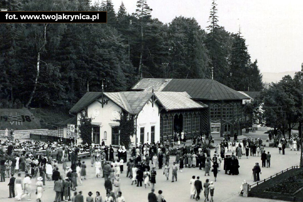 widok na pijalnie w Krynicy zdrój lata przedwojenne